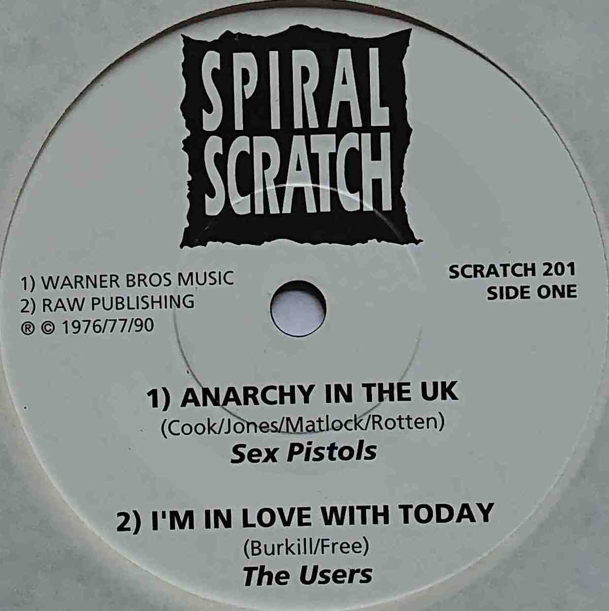 SCRATCH 201 Anarchy in the UK Sex Pistols / The Users / Sick Things / The Killjoys  Label